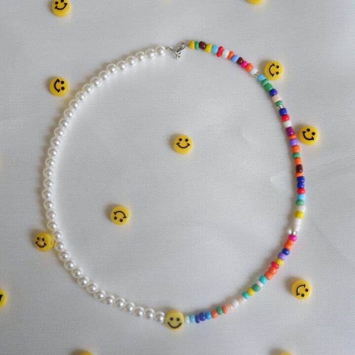 Y2k Bohemia Pearl Smiley Chocker Necklace Lazada Ph