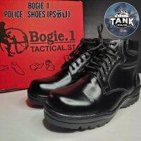 รองเท้าหุ้มข้อสั้นสีดำ แบบมีซิปข้าง รุ่น POLICE  SHOES (PSซิป)