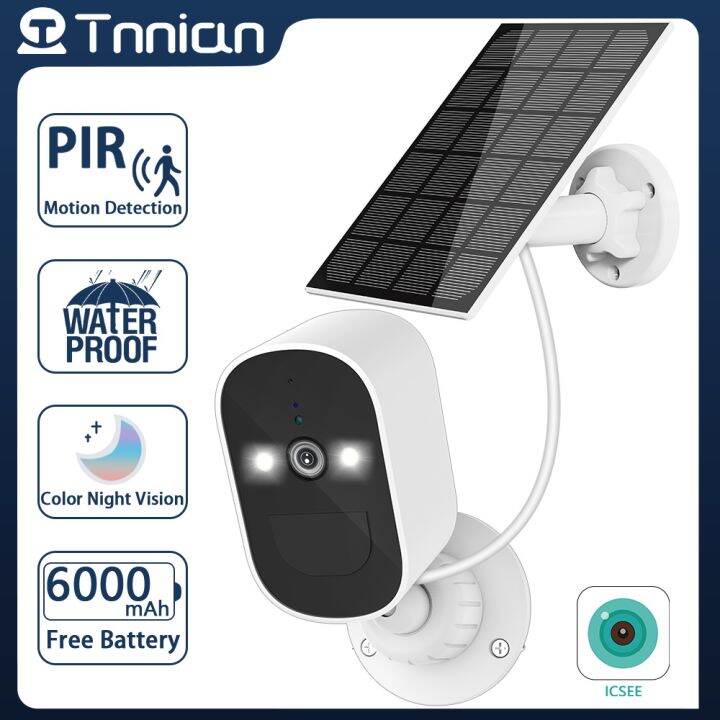 Tnnian Include 128GB 3MP Alexa 3M Cable Solar Powered IP Security CCTV Camera Outdoor Camera