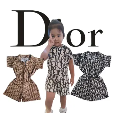 Christian Dior Baby Romper Girl Size 2 White Pink Velour Plaid Bib Logo  Toddler  eBay