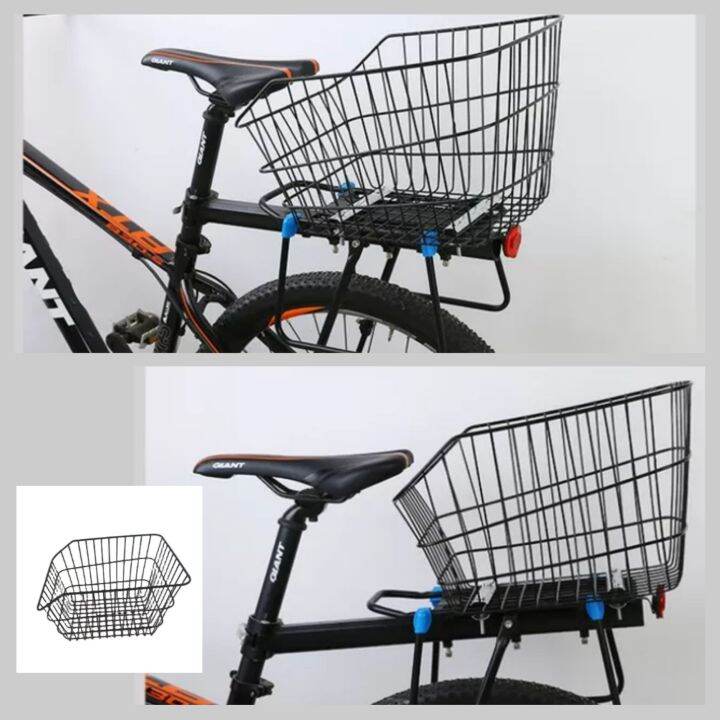 Rear Bike Basket (With Fittings Screw Bracket) Waterproof Metal Wire Bicycle Basket (15 x 9 x