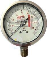 PRESSURE GAUGE "NUOVA FIMA" - หน้าปัด 4 นิ้ว เกลียว ½ นิ้ว สแตนเลส ตัวบอดี้เป็นสแตนเลส RANGE : 0 – 6 kg.