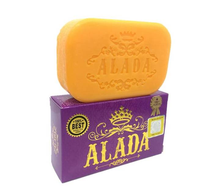 สบู่อาลาดา-alada-instant-whitening-soap-1ก้อน-160กรัม-ด้วยสารสกัดจากธรรมชาติ-สารสกัดนาโนมะเฟือง-สารสกัดขิงขาว-คอลลาเจน-สาหร่าย-ใช้ทำความสะอาดได้ทั้งผิวหน้าและผิวกาย-ใช้เป็นประจำเช้าและเย็น-บำรุงและให้