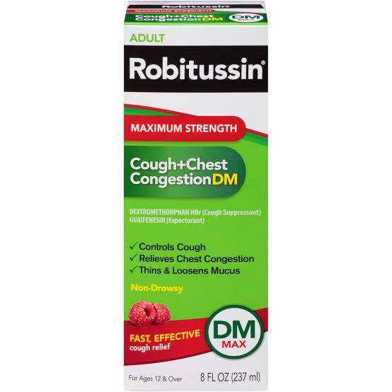 Robitussin Adult Maximum Strength Cough + Chest Congestion DM Max (8 fl ...