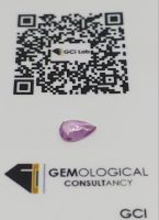 GCI  Certificate 0.38 ct purplesapphire #pinksapphire #teardropsapphire #พลอยแซฟไฟร์  #แซฟไฟร์สีม่วง #แซฟไฟร์สีชมพู