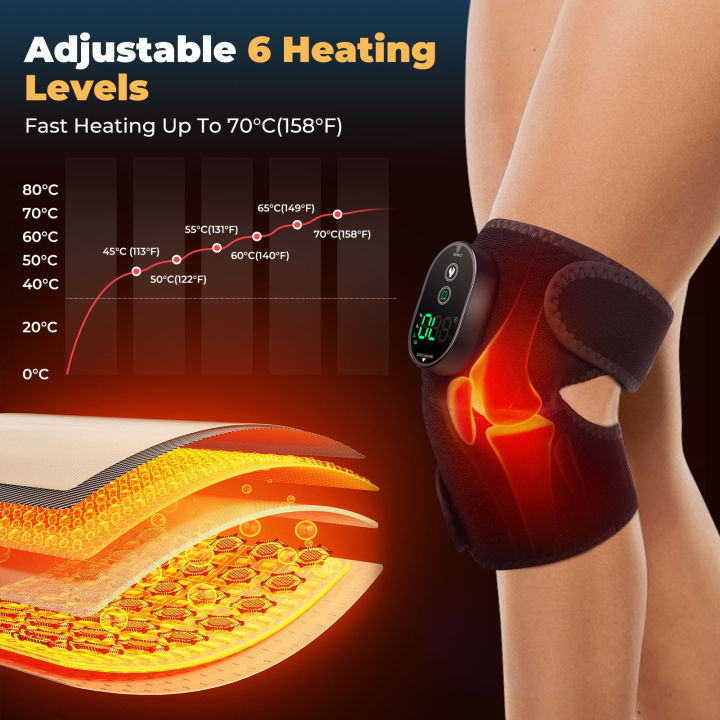 Electric Heating Knee Brace Massager Knee Guard Support Hot