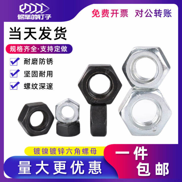 Hex Nut Screw Cap 6 Angle Black Galvanized 4.8/8.8 Grade High Strength