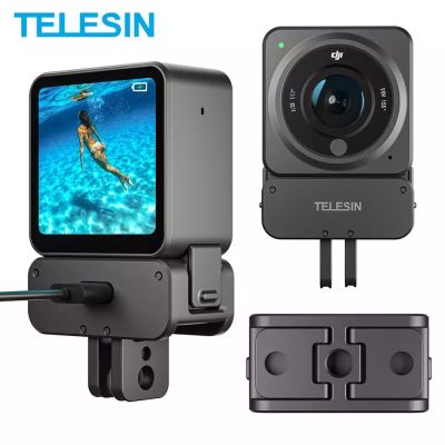 TELESIN Magnetic Inductive Charging Base 1/4 Hole Tripod Monopod Action Camera Adapter Mount For DJI Action 2 Main Camera