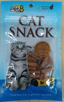 ขนมแมว ยี่ห้อ Pet8 Cat Snack mini Chicken ? Flovos รสไก่มินิชิกเก้น ขนาด50กรัม (1ซอง)