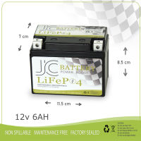 แบตเตอรี่ ลิเธี่ยมฟอสเฟต LiFePo4 12V 6AH สำหรับมอเตอร์ไซค์ LFP Battery