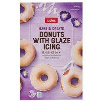 โคลส์ แป้งทำโดนัทสำเร็จรูปพร้อมเคลือบไอซิ่ง Coles Donuts With Glaze Icing Mix Flour 550g