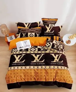 Buy Yellow and Brown Louis Vuitton Bedding Sets Bed Sets, Bedroom