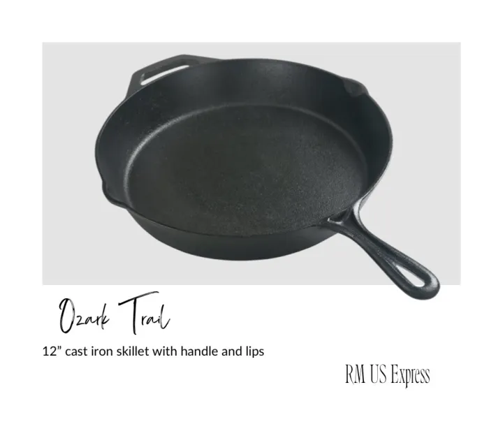 Ozark Trail 12” cast iron skillet with handle and lips Lazada PH