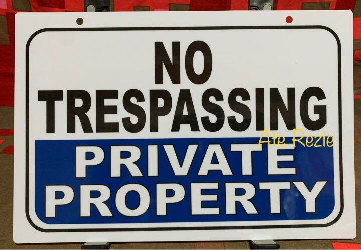 ICObuty Aluminiumschild 'No Trespassing Private Property' – Reflektierend, 25,4 X 35,6 Cm