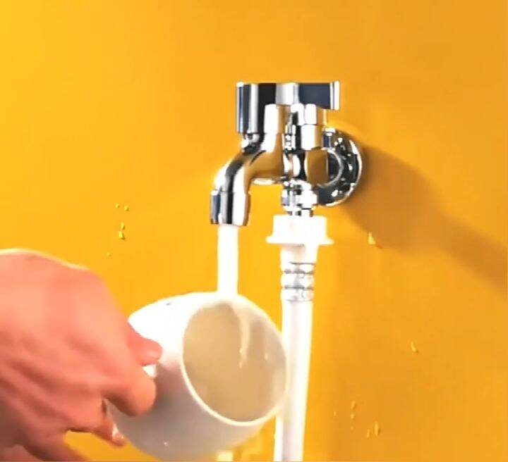 LayardINTERIORS Gripo Two Way Faucet Double Tap Faucet Chrome Gripo For