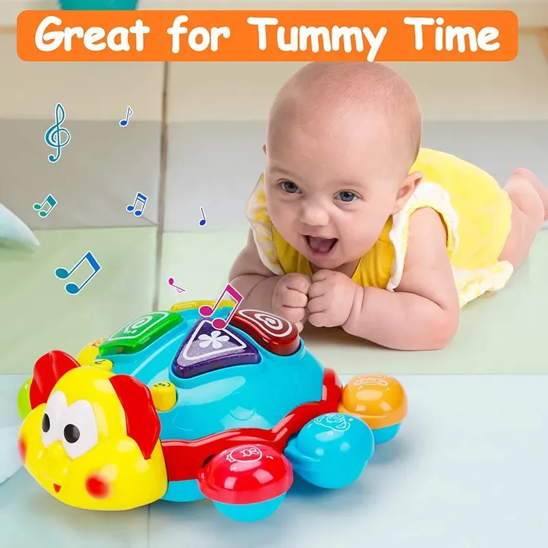 Baby Crawling Walking Musical Toy Spanish English Bilingual Learning  Education Toys Babies Light Up Infant Toys For Kids Gifts