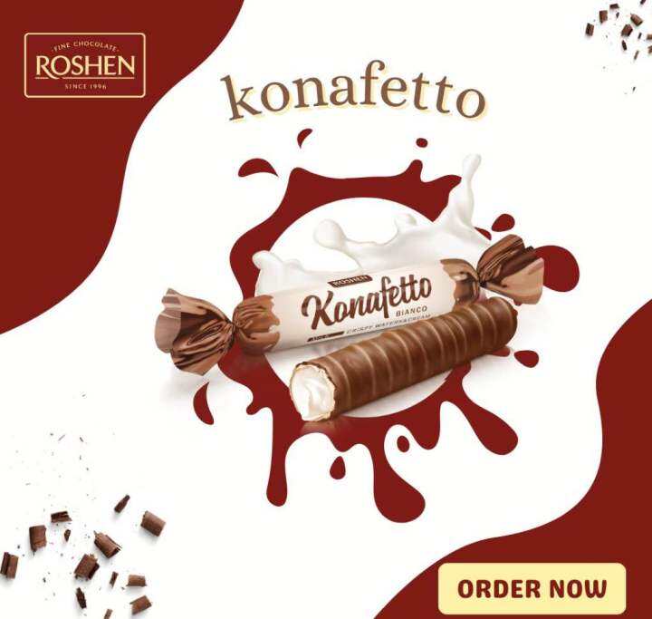 Roshen Konafetto Bianco, Sweets In Cocoa Coating. 1KG | Lazada