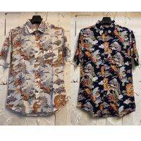 เสื้อเชิ้ตลายมังกร เสือ เหยี่ยว hawaii ไซค์ m l xl 2xl 3xl 4xl เนื้อผ้าเรยอน?%ผ้านิ่มสวมใส่สบายไม่ร้อน ใส่ได้ทั้งชายและหญิง