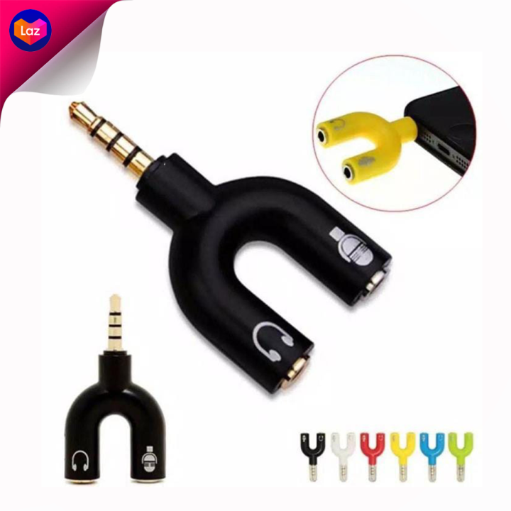 Jack Sambungan HP Audio Splitter Colokan Speaker Mic HP Jack 3.5mm to