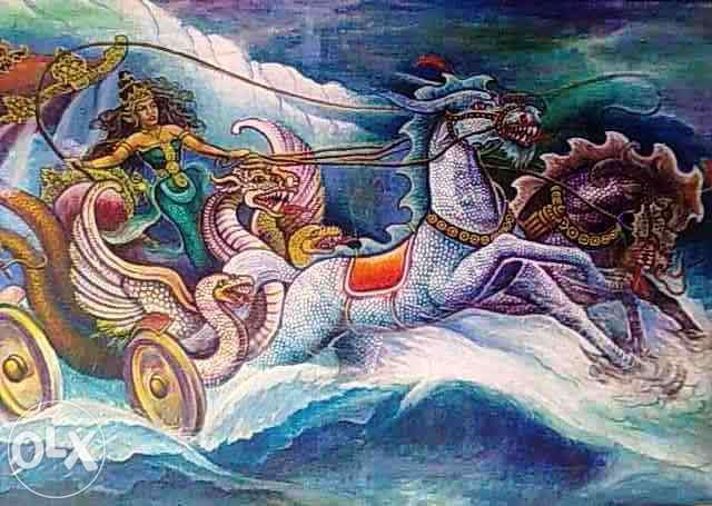 Hiasan Dinding Cetak gambar lukisan Ratu pantai Selatan NYI Roro kidul