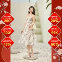[VOUCHER 250k ĐƠN 2TR] Váy xòe cổ yếm buộc dây Lep' DS00V100035W1