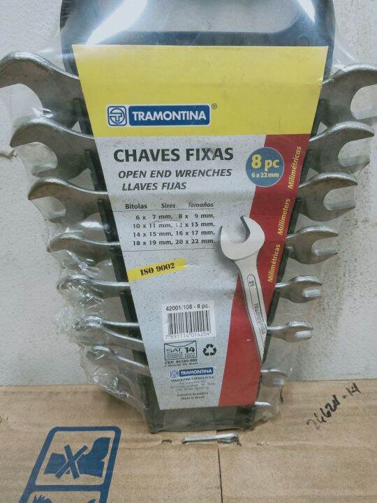 BRAZIL MADE TRAMONTINA OPEN WRENCH SET 622MM 8 PCS 42001/108 RACK