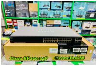 Cisco SF220-24P Switch PoE 24-Port 10/100 Smart Managed, 2-Port SFP Combo, Total Budget 180W, Spanning Tree/Link Aggregation/VLAN Support