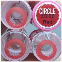 คอนแทคเลนส์ บิ๊กอาย รุ่น circle สีแดง/red มีค่าสายตาปกติ
