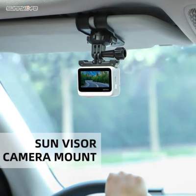 Sunnylife Car Sun Visor Mount Action Camera Holder Cell Phone Vlog Mount 360°Rotating for Insta360 GO 3/360 X3/GoPro 11/Action 3/4