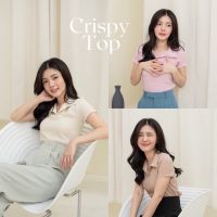 Onceandtwice | CRISPY TOP? เสื้อคอปก แขนสั้น ลายผ้าน่ารักมาก มี 3 สี