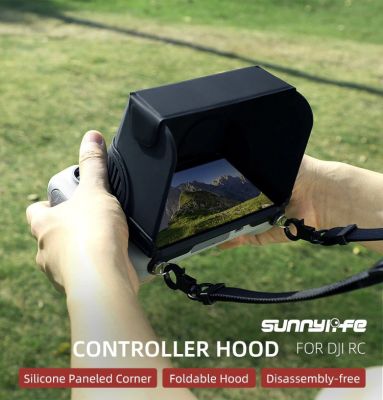 Sunnylife DJI RC Controller Sun Hood Foldable Magnetic PU Leather Sunshade with Cover for Mini 3 Pro/ Mavic 3/Air