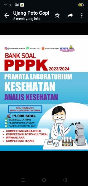 Buku Bank Soal Pppk 2023 2024 Pranata Laboratorium Kesehatan Analisis