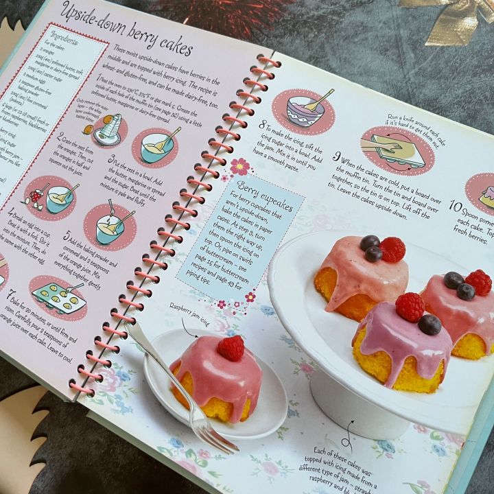 หนังสือสอนทำเบเกอรี่-usborne-children-s-book-of-little-cakes-and-cookies-to-bake-cookbook-cakes-homemade