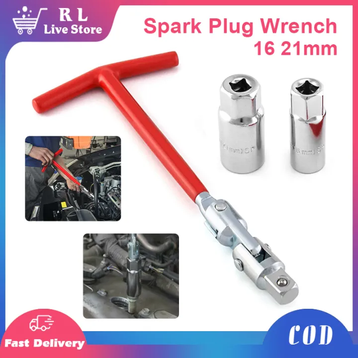 Motorcycle Spark Plug Removal Tool Spark Plug Socket Wrench T-handle 