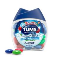 ?Ready to Ship? Tums Antacid Chewy Bites Cooling Sensation Fruit Fusion 28 Chewy Tablets