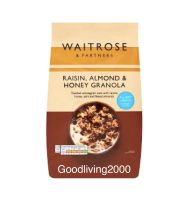 (Free shipping) Waitrose Raisin, Almond &amp; Honey Granola 1 kg เวทโทรส อาหารเช้าซีเรียลอบกรอบผสมลูกเกดอัลมอนด์และน้ำผึ้ง 1 กก