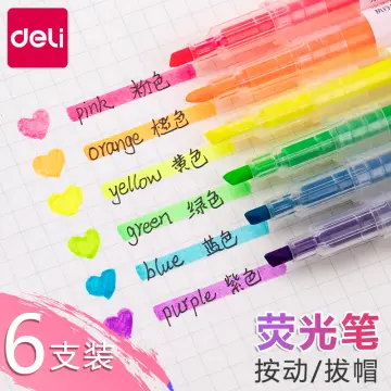 6Pcs/Set Double Head Fluorescent Highlighter Pen Markers Pastel Drawing Pen  for Student School Office Supplies Cute Stationery