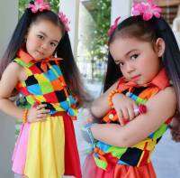 M0027 #มะริงกิงก่อง​ สะระน่องก่องแก่ง​ เซท 3 ชิ้น เสื้อ+กระโปรง(มีกางเกงซับใน)​+โบว์