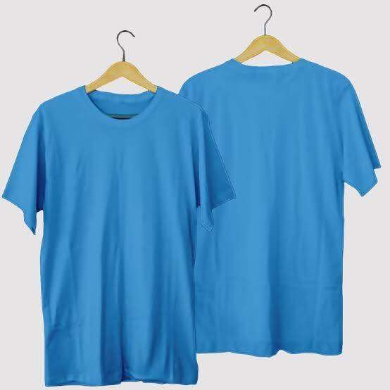 T-shirt kaos polos biru turkis pria wanita casual premium | Lazada