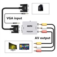 VGA To RCA HD Converter Mini RCA VGA 1080P 3RCA Audio และ Video Box AV Converter สำหรับ PC แล็ปท็อป HDTV DVDVCD