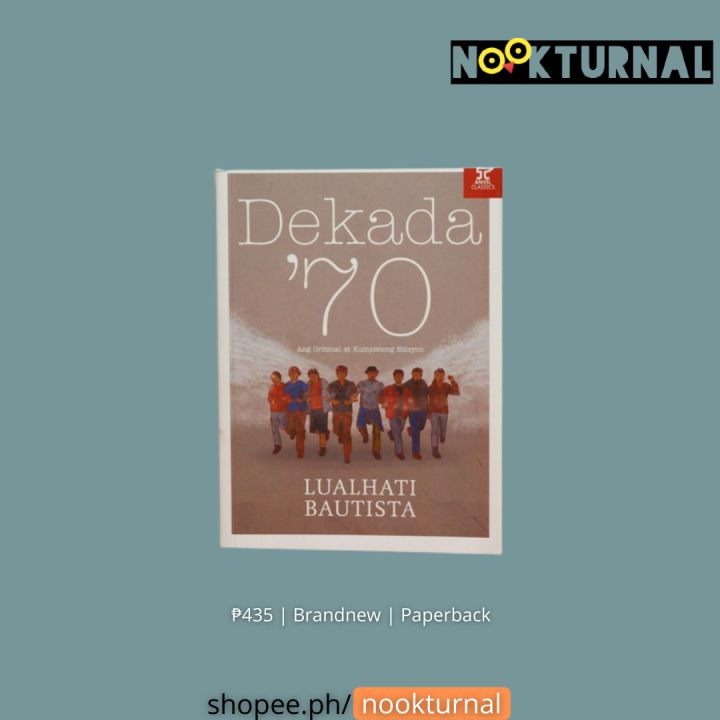 【NEW】Dekada '70 By Lualhati Bautista (Paperback) 2nd Edition Filipino ...