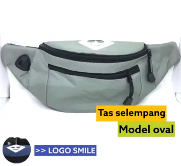 Tas Waist Bag Premium Oval Black - Tas Pria