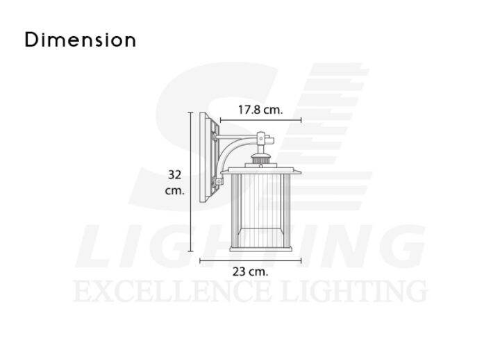 sl-10-3073w-bk-e27โคมไฟติดผนัง-ภายนอก-ทรงเหลี่ยม-สีดำ-sl-10-3073w-bk