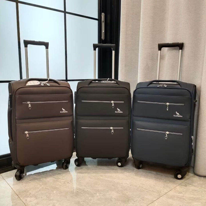 High Quality 20"24"28 Inch Female Large Travel Canvas Soft Suitcase On Wheels Trolley Rolling