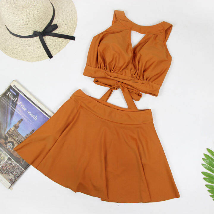 Skirt Bikini Big Breast Separates Swimsuit Women's Steel Bracket Push