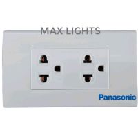 Panasonic ชุด​ปลั๊ก​กราวน์​คู่​ รุ่นใหม่​ หน้ากาก​3ช่องและบล๊อกลอย2×4