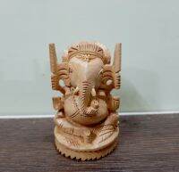 พระพิฆเนศ ไม้แกะสลักจากอินเดีย Wooden Lord Ganesha Idol 6.5x3.5 cm.