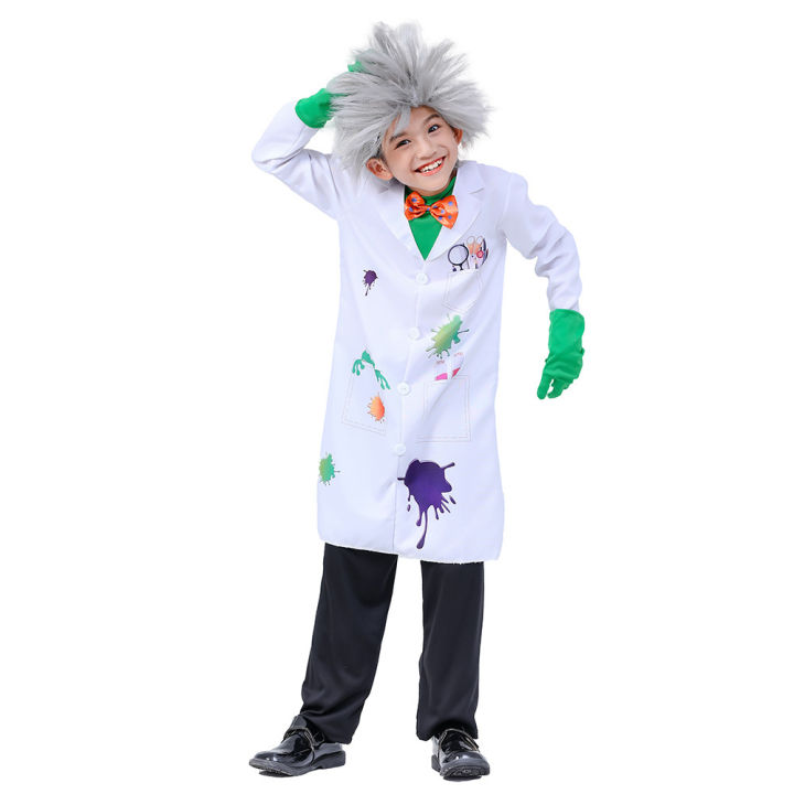 Children's Crazy Scientist Professional Dress-up Costume Halloween ...