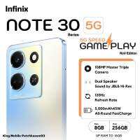 สมาร์ทโฟนที่มาแรง Infinix Note 30 5G หน้าจอกว้า6.78นิ้ว+FHD กล้องหลัก108MP แรม8+8GB คุวมจุ 128/256GB แบตเตอรี่5,000mAh ชาร์จไว45W