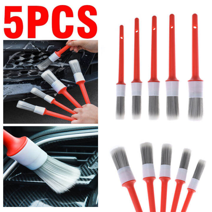 5Pcs Xe Bàn Chải dịch vụ chăm sóc xe ô tô Bộ cọ Dài lông mềm Cho làm ...